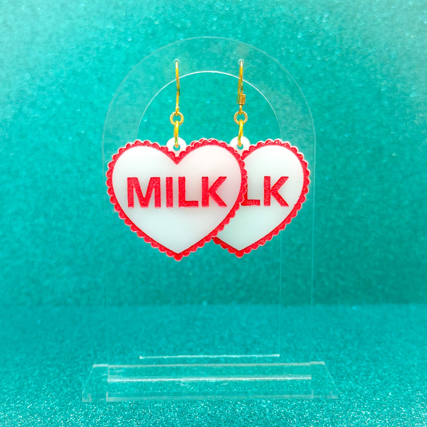 Milk Heart Earrings