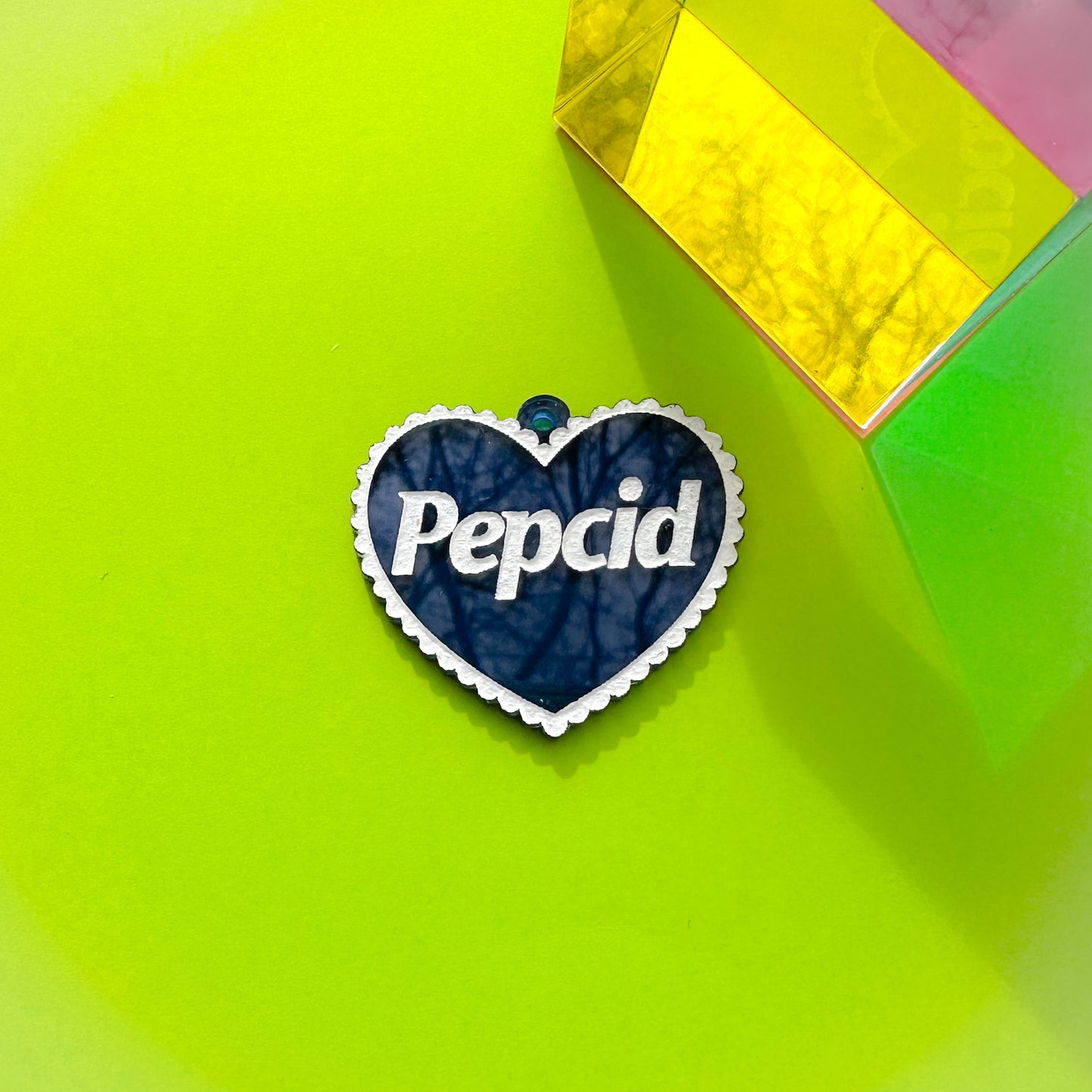 Pepcid Heart Earrings