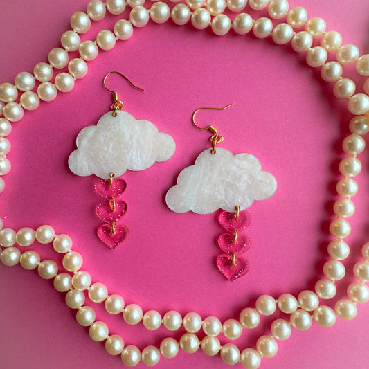 Cloud and Hearts Earring