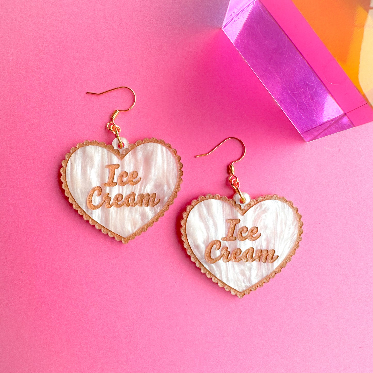 Ice Cream Heart Earrings