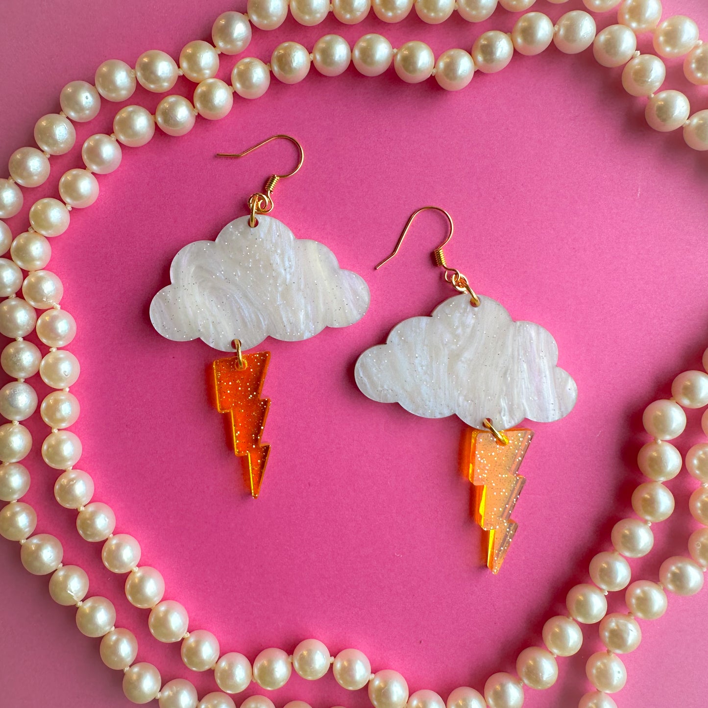 Cloud and Lightning Earrings