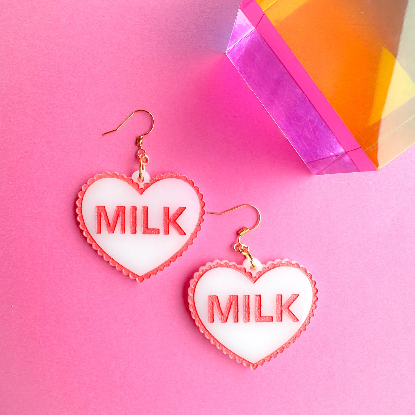 Milk Heart Earrings