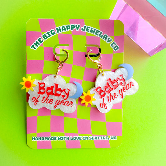 Baby of the Year Earrings