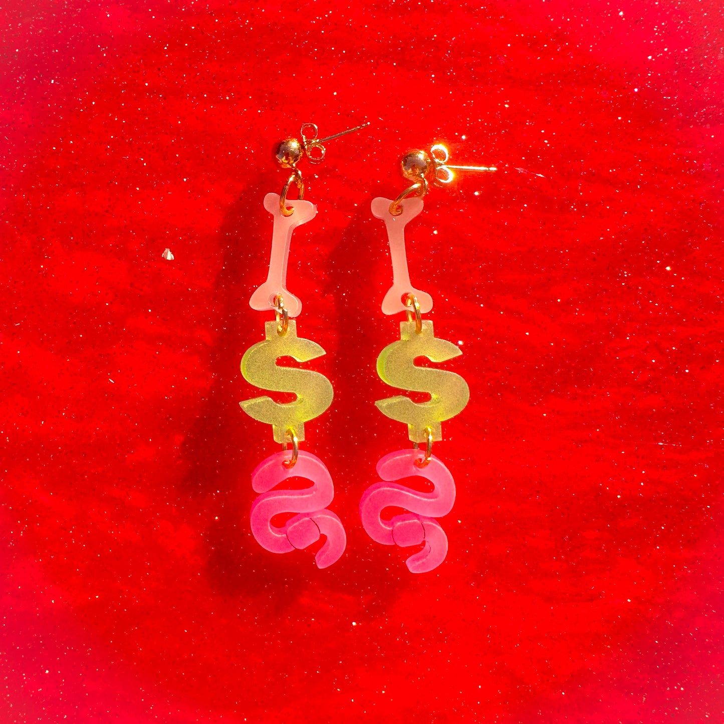 Bones are Their Money Charm Earring *Glow in the Dark*