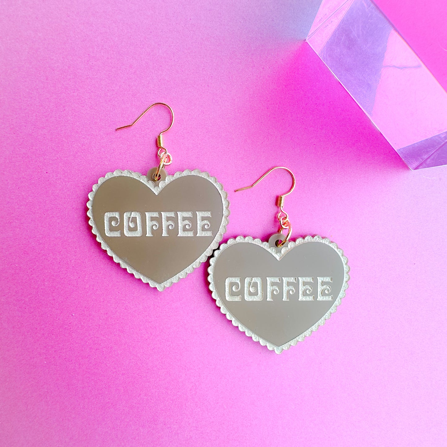 Coffee Heart Earrings