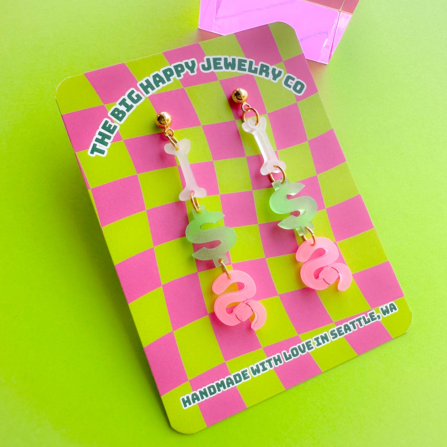 Bones are Their Money Charm Earring *Glow in the Dark*