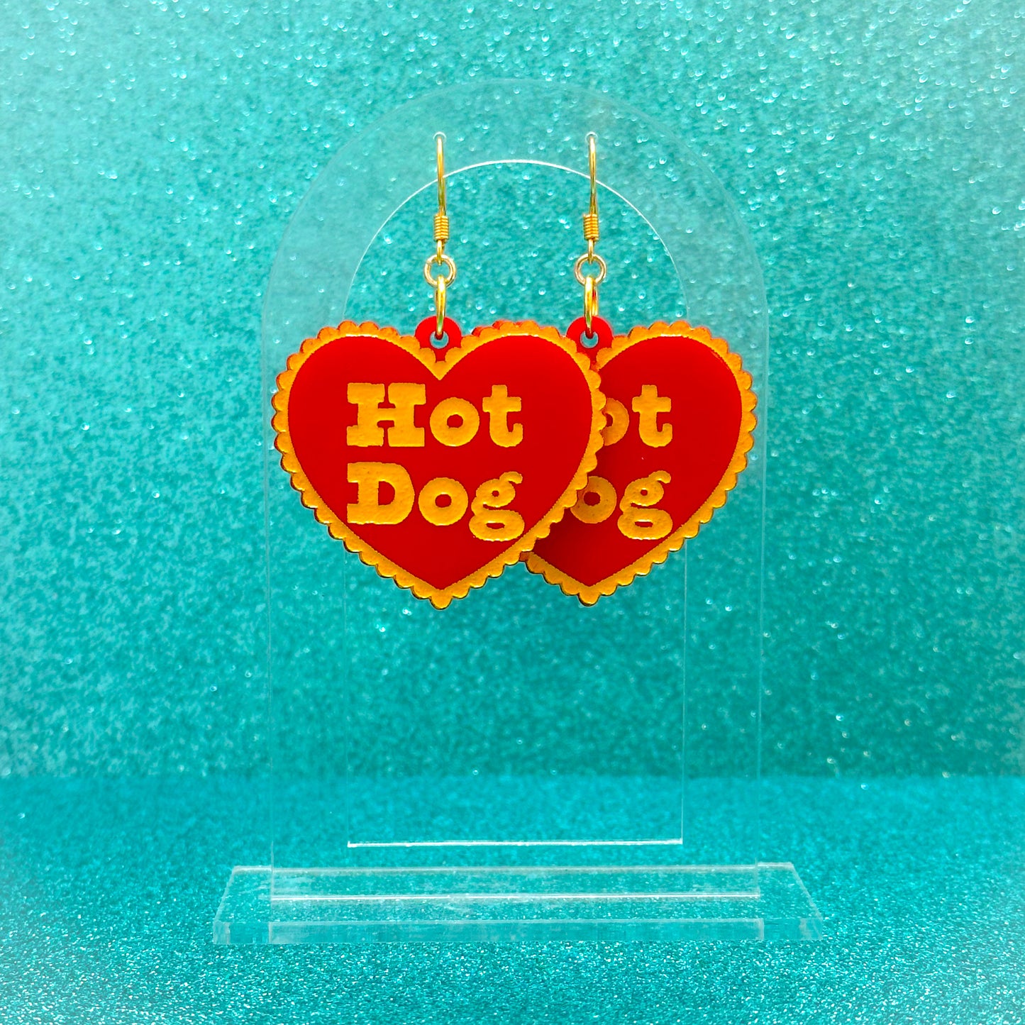 Hot Dog Heart Earrings