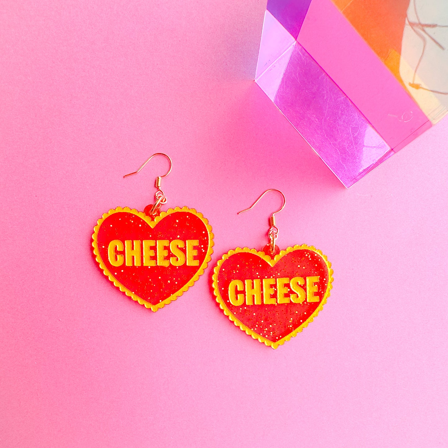 Cheese Heart Earrings