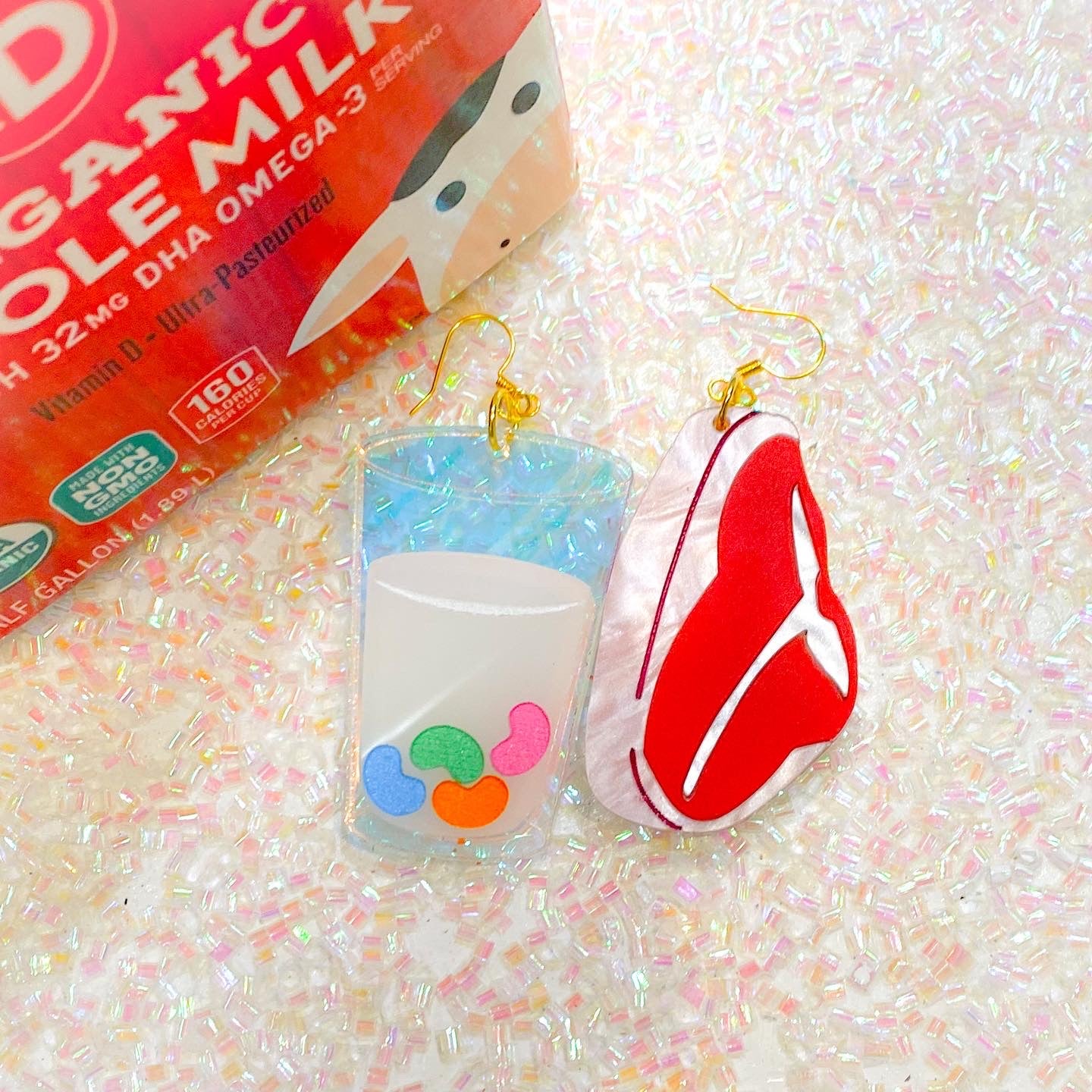 Milk Steak and Jelly Beans Earrings