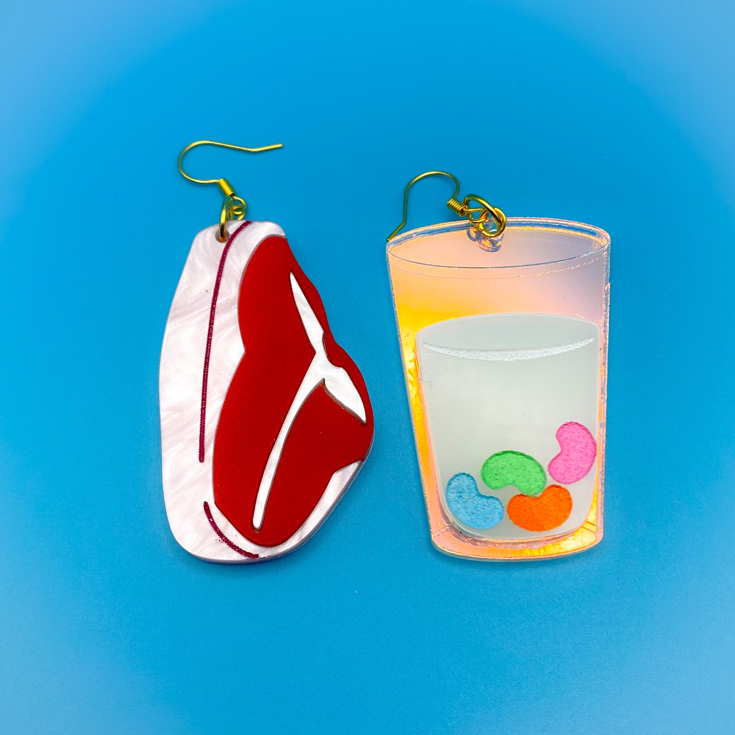 Milk Steak and Jelly Beans Earrings
